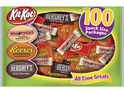 All Time Greats® Assortment with 100 Snack Size Packages (Kit Kat® Wafer Bars, Whoppers® Malted Milk Balls, Reese’s® Peanut Butter Cups and Hershey®’s Milk Chocolate)